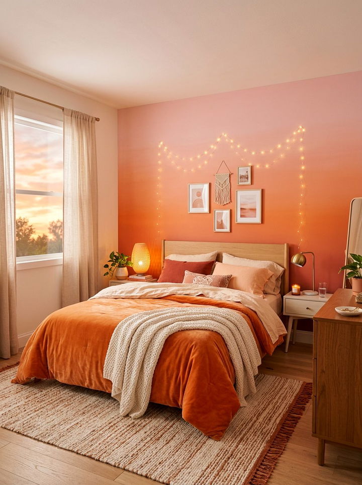 Sunset Orange Bedroom - 30 bright orange bedroom ideas