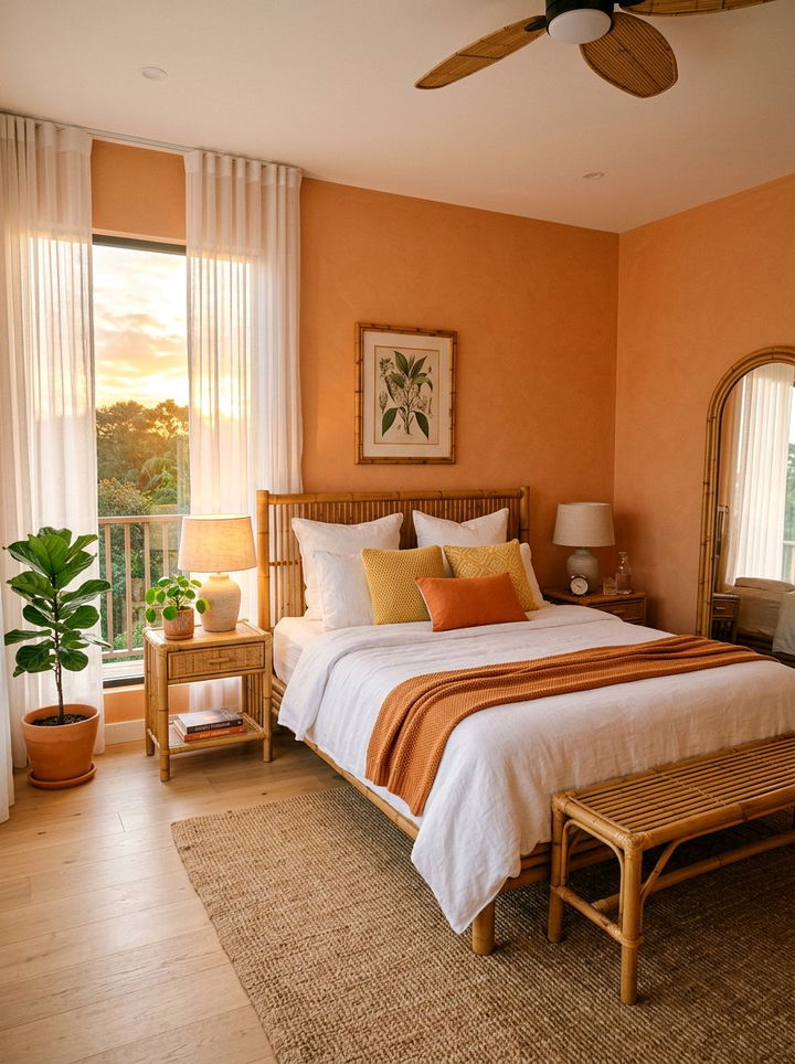 Sunset Orange Bedroom - 30 bold color bedroom ideas