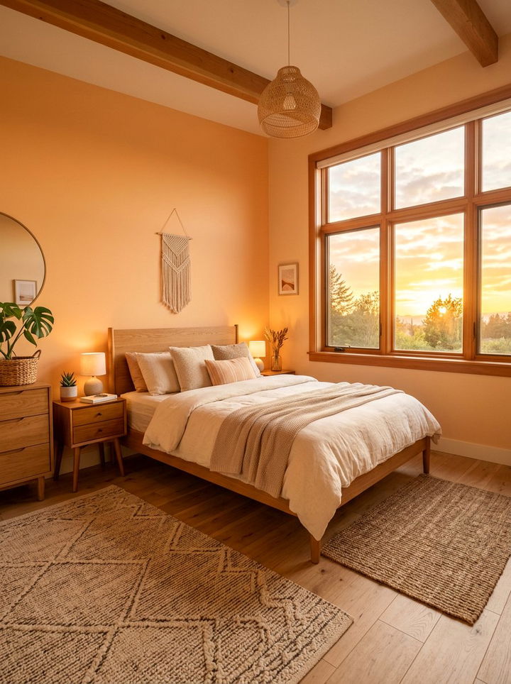 Sunset orange bedroom - 30 summer inspired bedroom color ideas