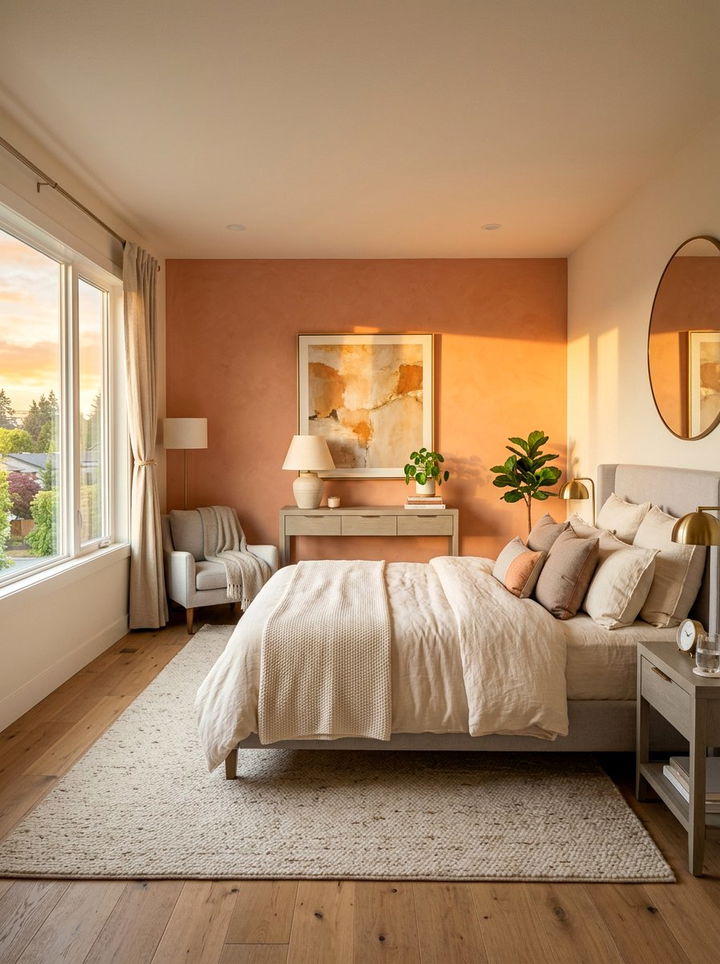Sunset orange bedroom style - 30 nature inspired bedroom color ideas