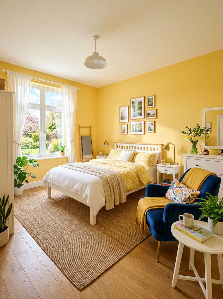 Sunshine yellow bedroom - 30 spring inspired bedroom color ideas
