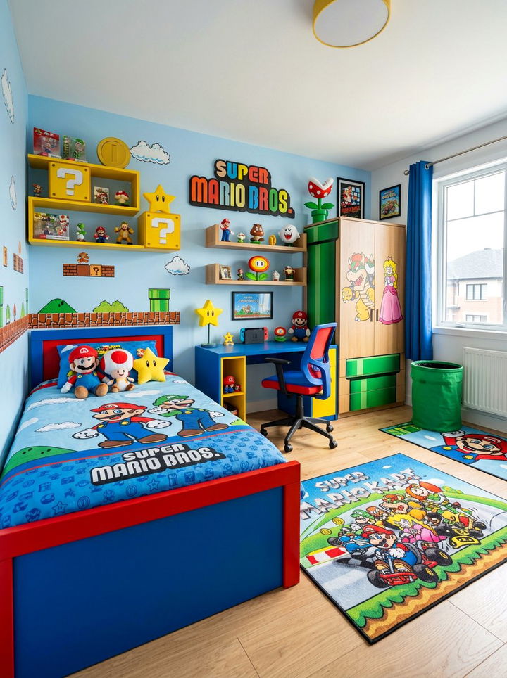 Super Mario bedroom - 30 nerd bedroom ideas