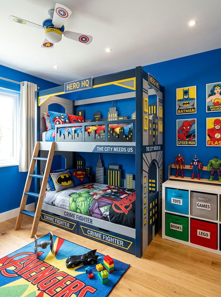 Superhero Bunk Bed Room - 30 comic book bedroom ideas