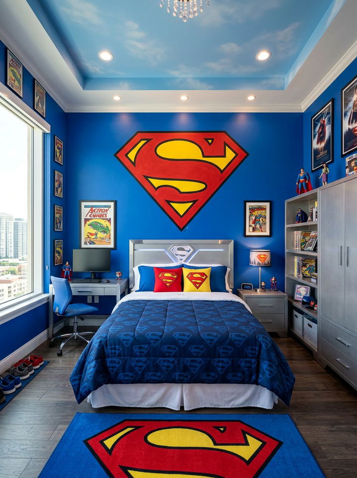 Superman Themed Bedroom - 30 comic book bedroom ideas