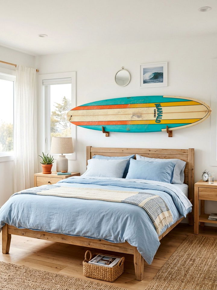 Surfboard Bedroom Wall Art - 30 beach themed bedroom ideas