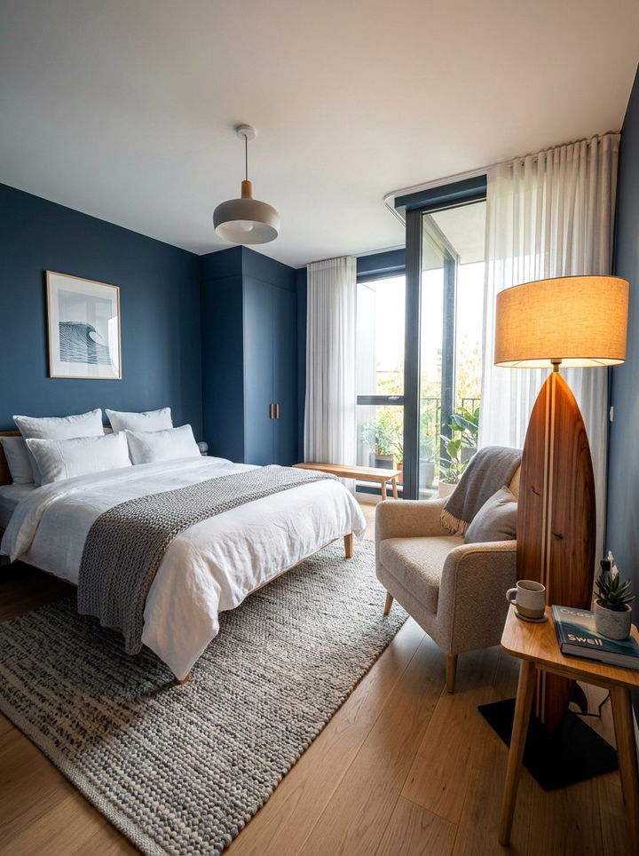 Surfboard Floor Lamp - 30 surfing bedroom ideas