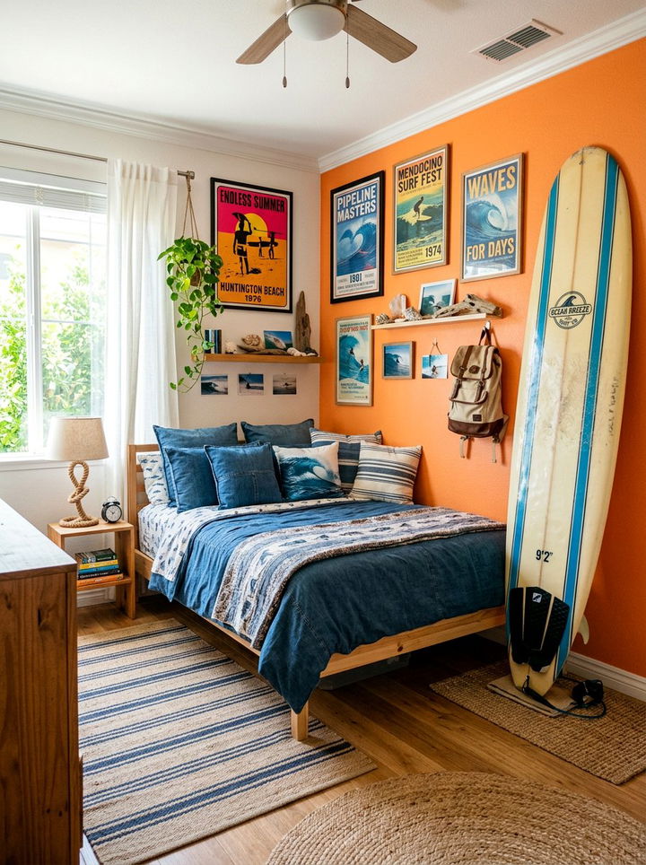 Surfing Theme Bedroom - 30 ocean themed bedroom ideas