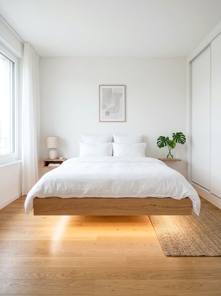 Suspended Bed Frame - 30 compact bedroom ideas