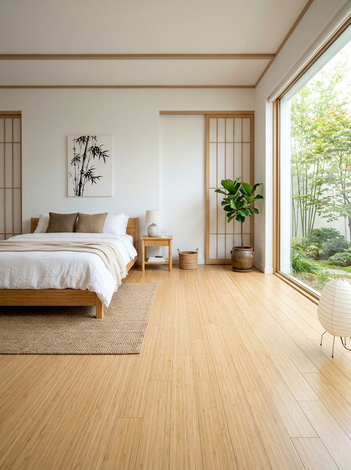 Sustainable Bamboo Bedroom Floor - 30 bedroom flooring ideas