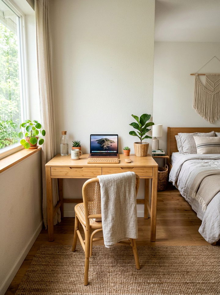 Sustainable Bamboo Desk - 30 bedroom study desk ideas