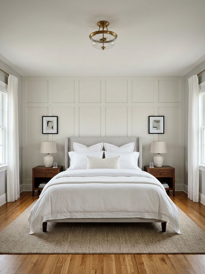 Symmetrical Board And Batten - 30 bedroom board and batten ideas