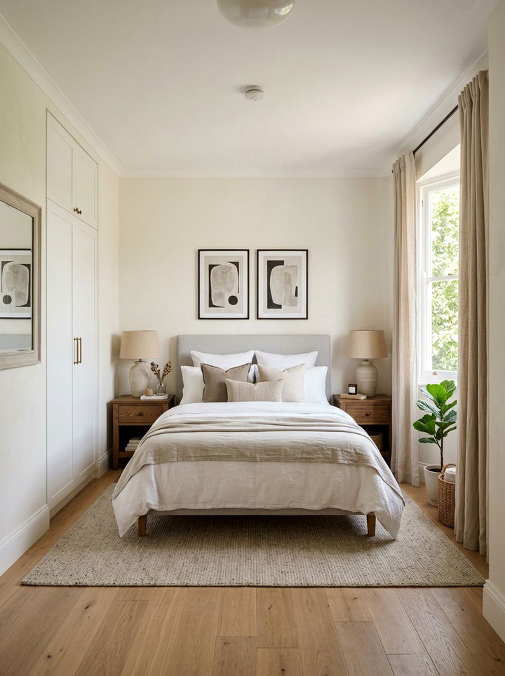 Symmetrical Furniture Arrangement - 30 narrow bedroom ideas