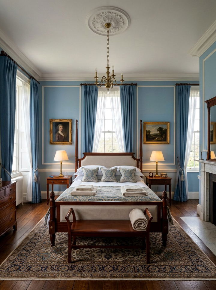 Symmetrical Georgian bedroom - 30 Georgian bedroom ideas