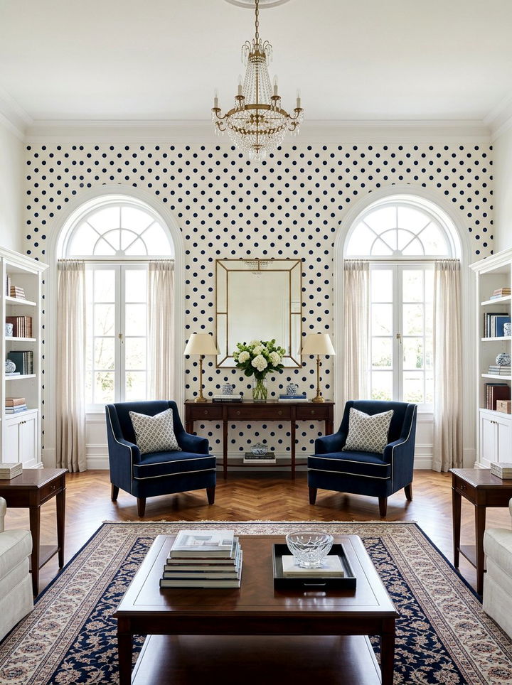 Symmetrical Polka Dot Wall - 30 bedroom polka dot walls