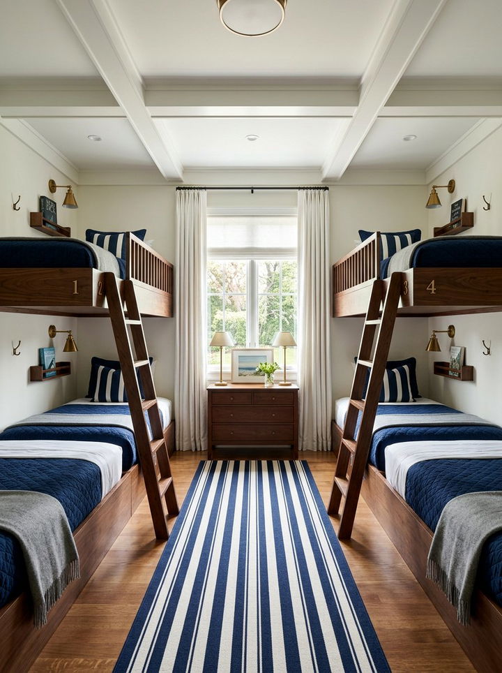 Symmetrical Quad Bedroom - 30 quadruple bedroom ideas