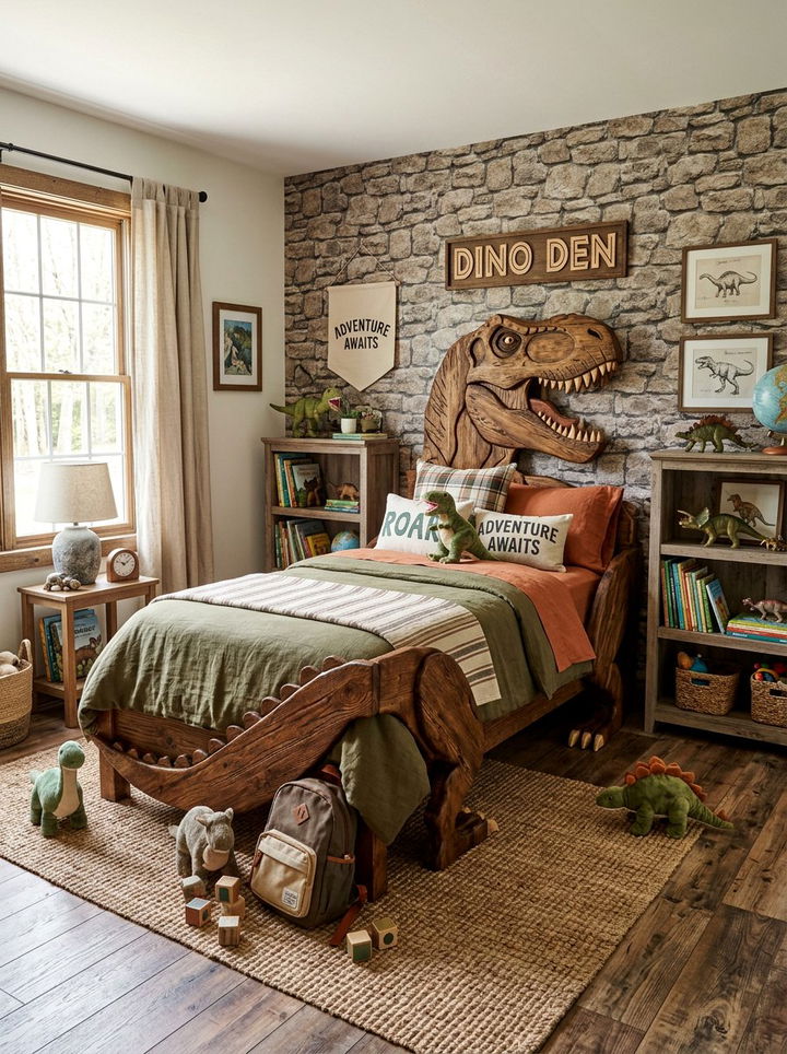 T Rex Bed Frame - 30 dinosaur bedroom ideas