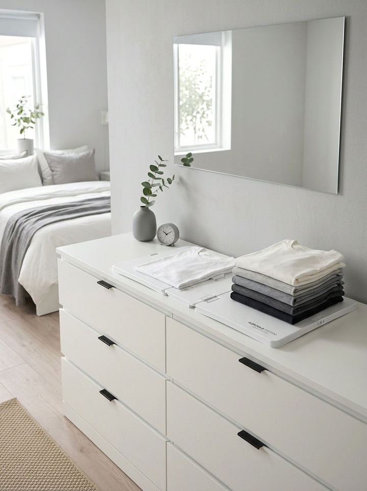 T Shirt Folding Board - 30 bedroom drawer organization ideas