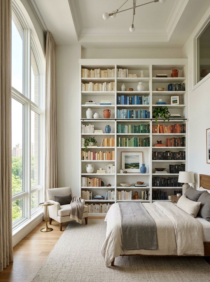 Tall Bookcase Unit - 30 bedroom storage solutions