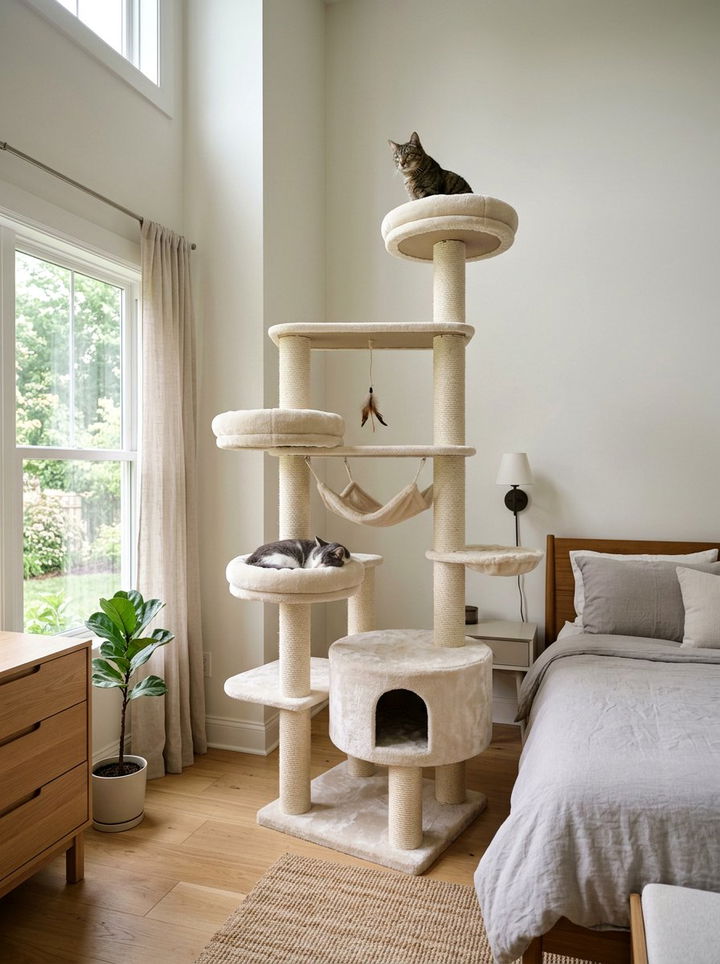 Tall Cat Tree - 30 cat tree bedroom ideas