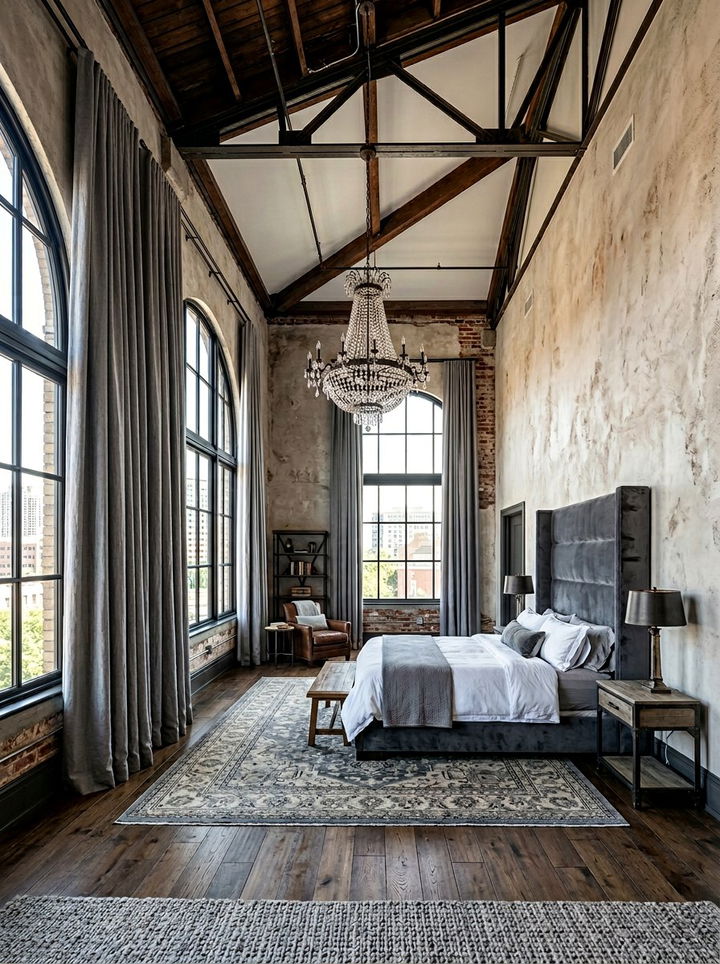 Tall Ceiling Bedroom - 30 loft style bedroom ideas