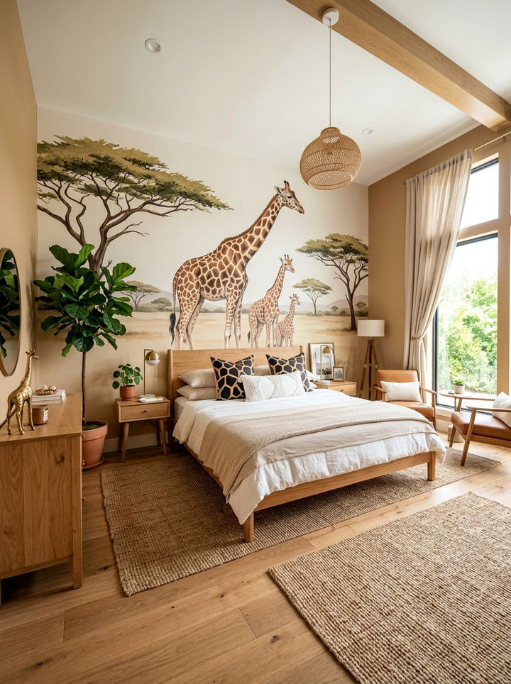 Tall Giraffe Bedroom - 30 animal themed bedroom ideas