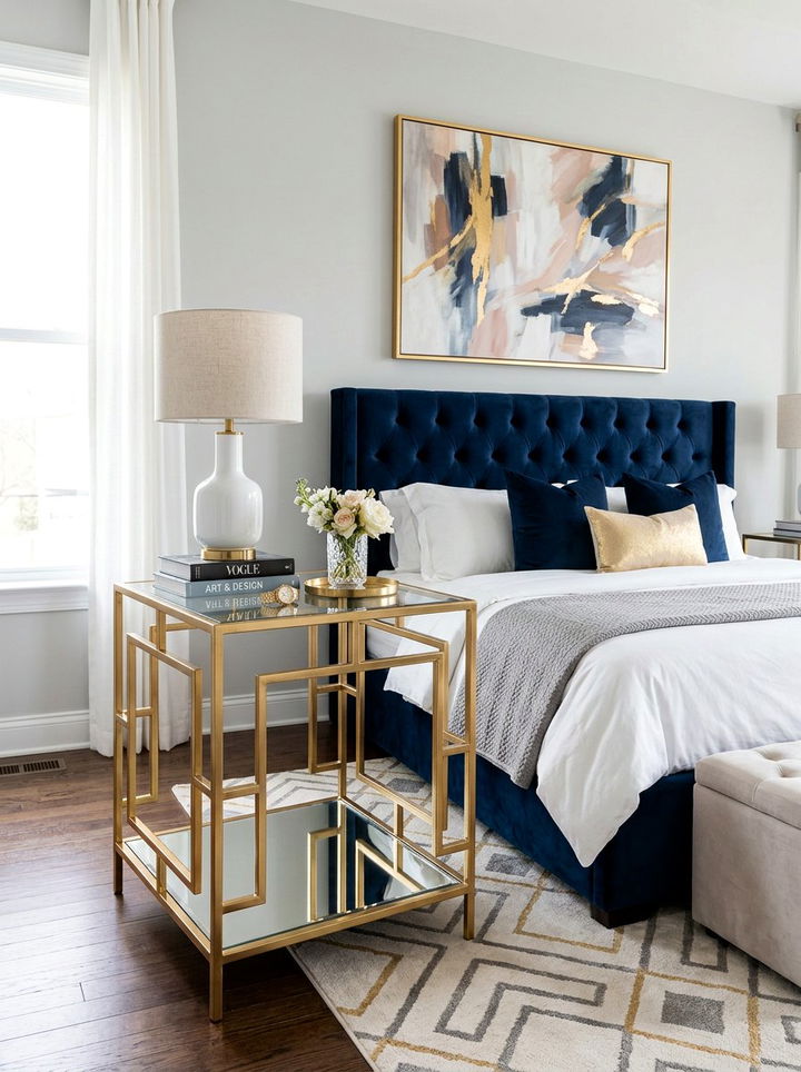 Tall Gold Metal Nightstand - 30 bedroom tall nightstands