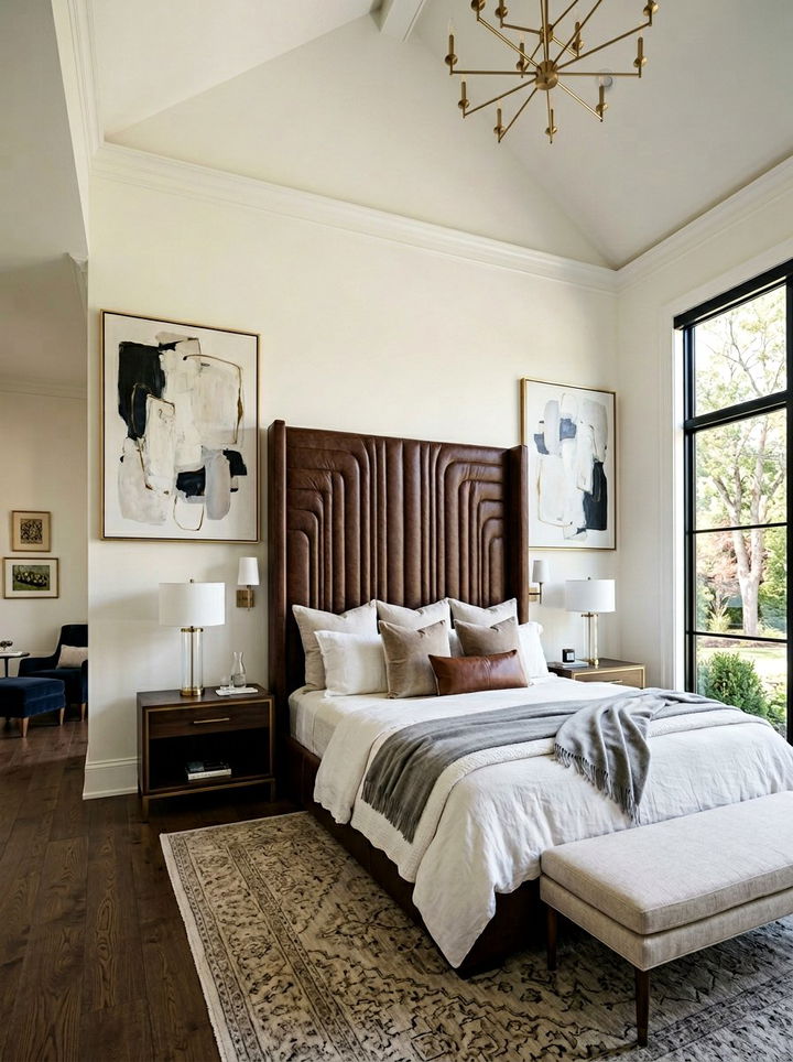 Tall Leather Headboard - 30 bedroom leather headboards