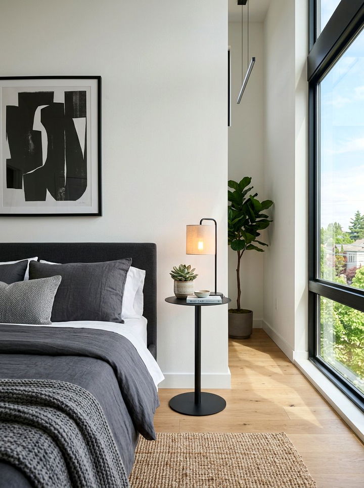 Tall Metal Pedestal - 30 bedroom narrow nightstands