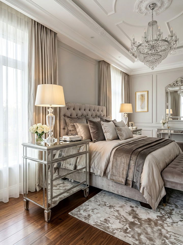 Tall Mirror Bedside Table - 30 bedroom tall nightstands