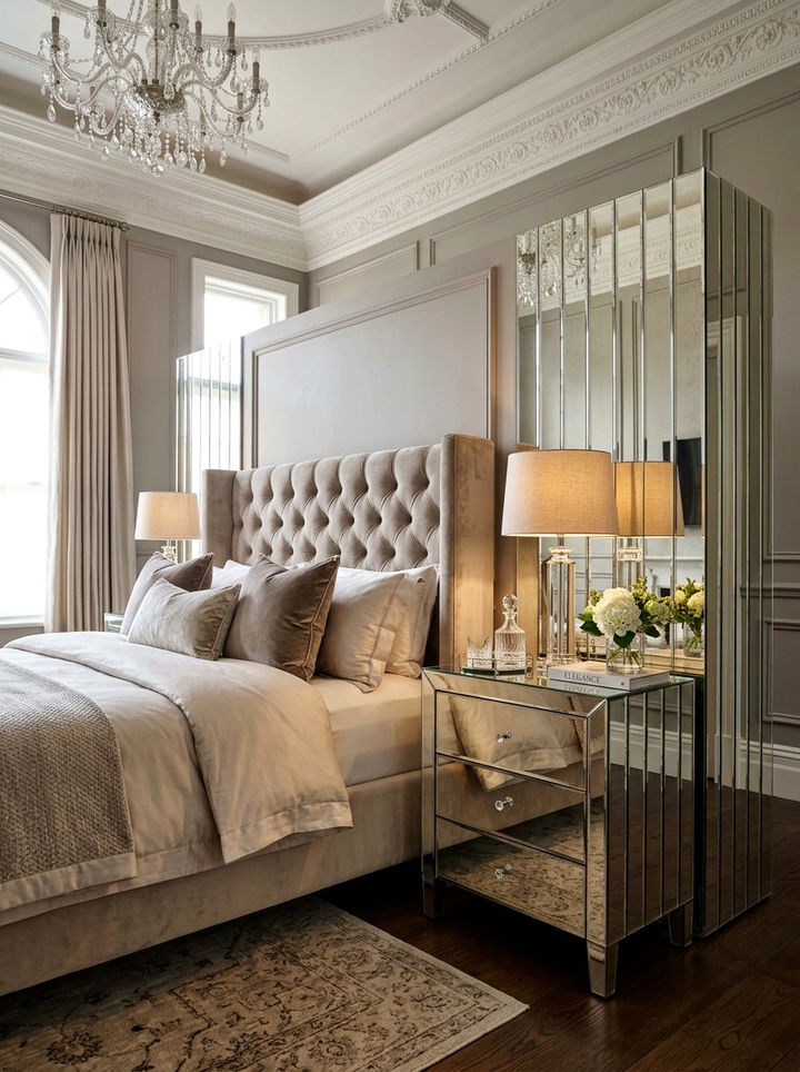 Tall Mirrored Nightstand - 30 bedroom mirrored nightstands