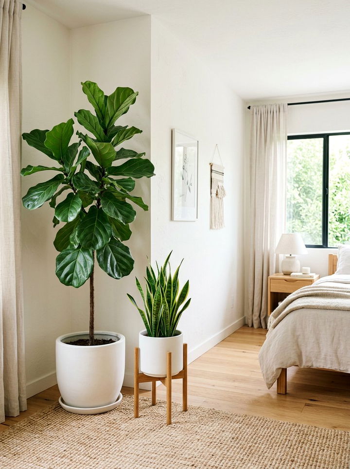 Tall Plant Corner - 30 bedroom corner ideas