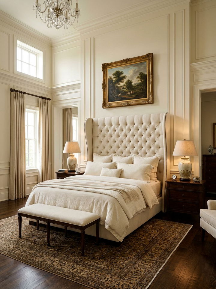 Tall Tufted Wingback Headboard - 30 bedroom wingback headboards