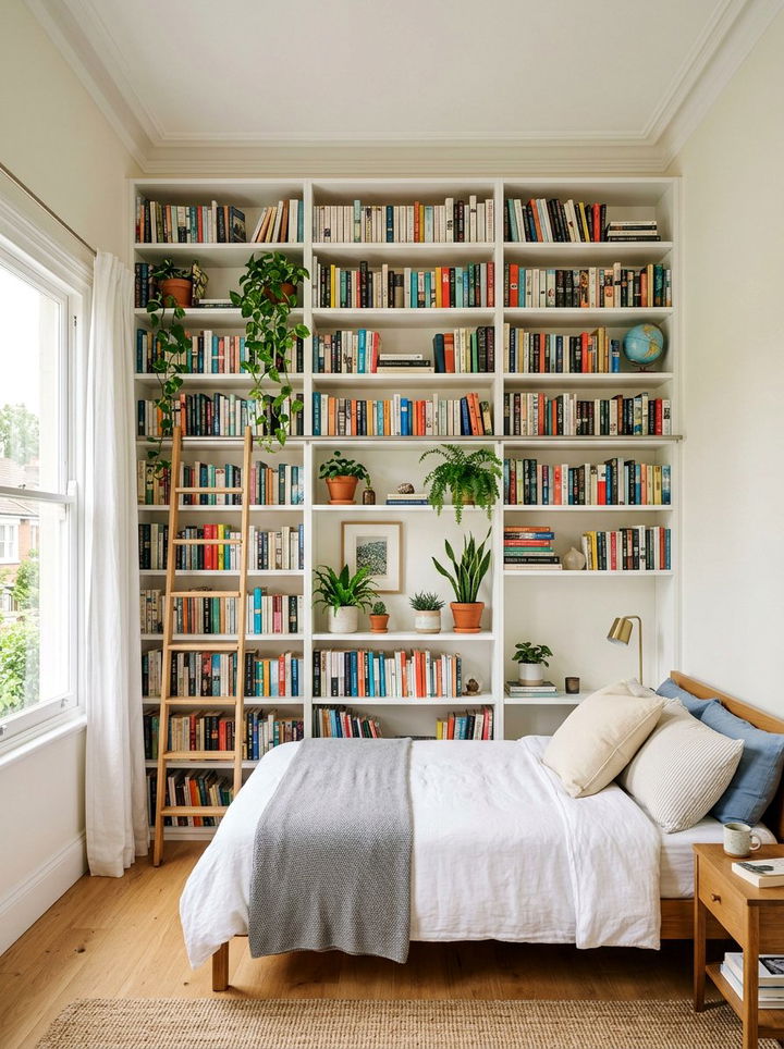 Tall Vertical Bookshelf Bedroom - 30 compact bedroom ideas