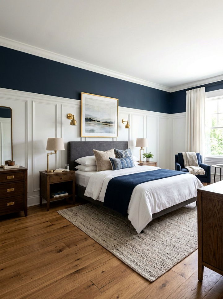 Tall Wainscoting - 30 bedroom molding ideas