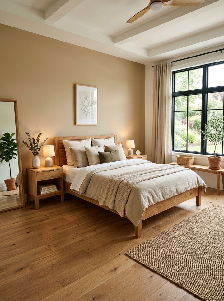 Tan Bedroom With Natural Wood - 30 warm tan bedroom ideas