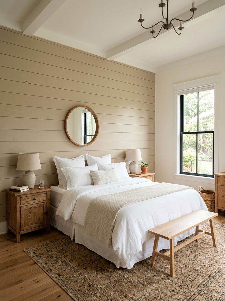 Tan Bedroom With Shiplap Walls - 30 warm tan bedroom ideas