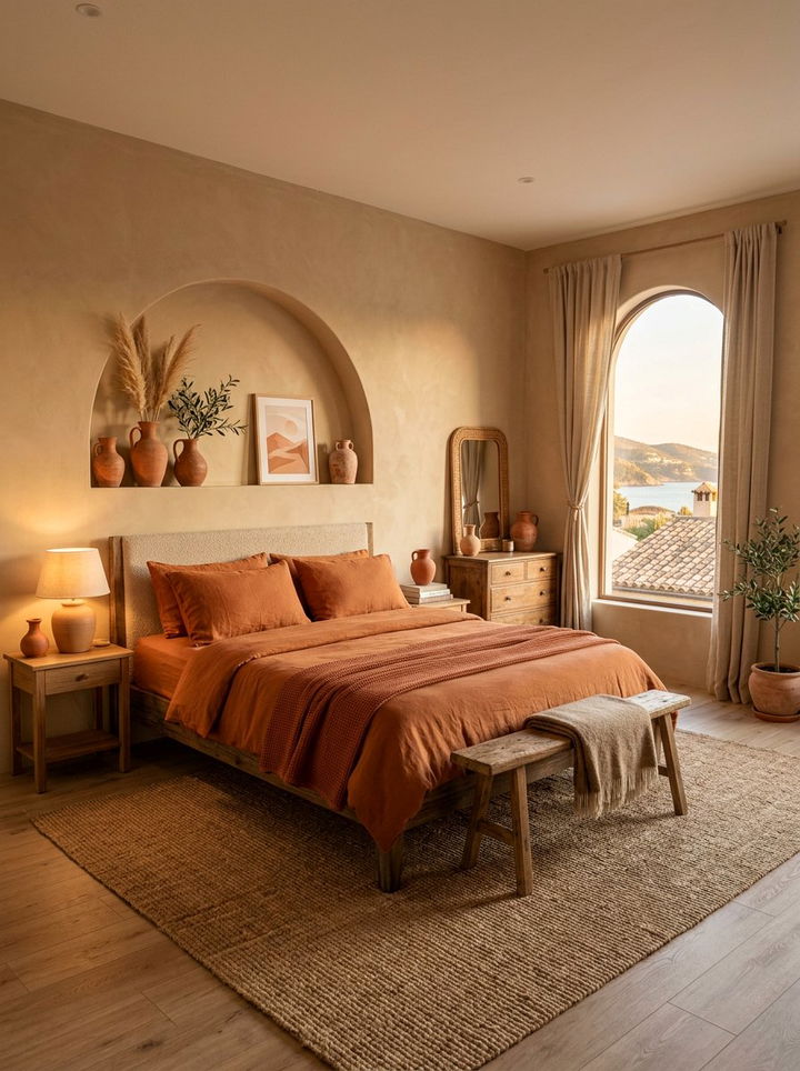 Tan Bedroom With Terracotta Accents - 30 warm tan bedroom ideas