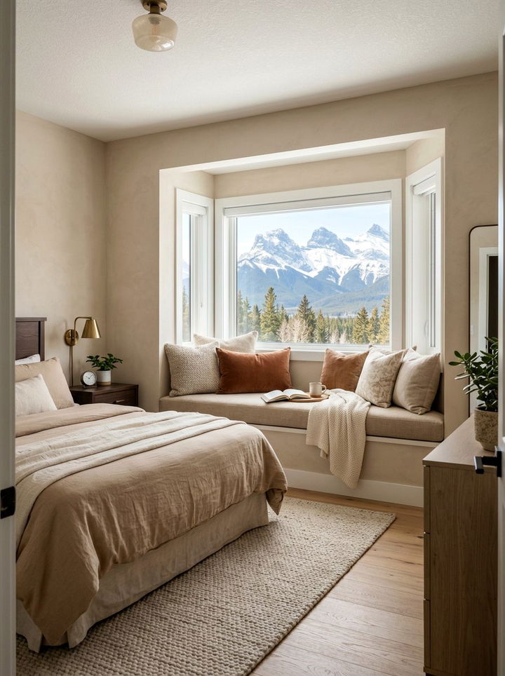 Tan Bedroom With Window Nook - 30 warm tan bedroom ideas