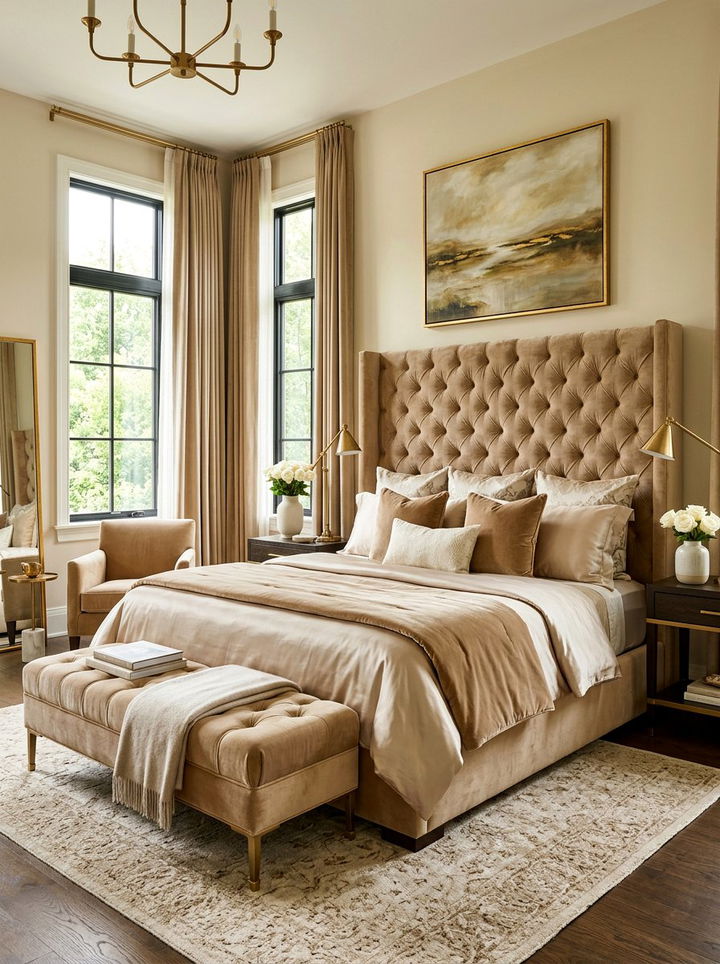 Tan Velvet Bedroom - 30 tan bedroom ideas