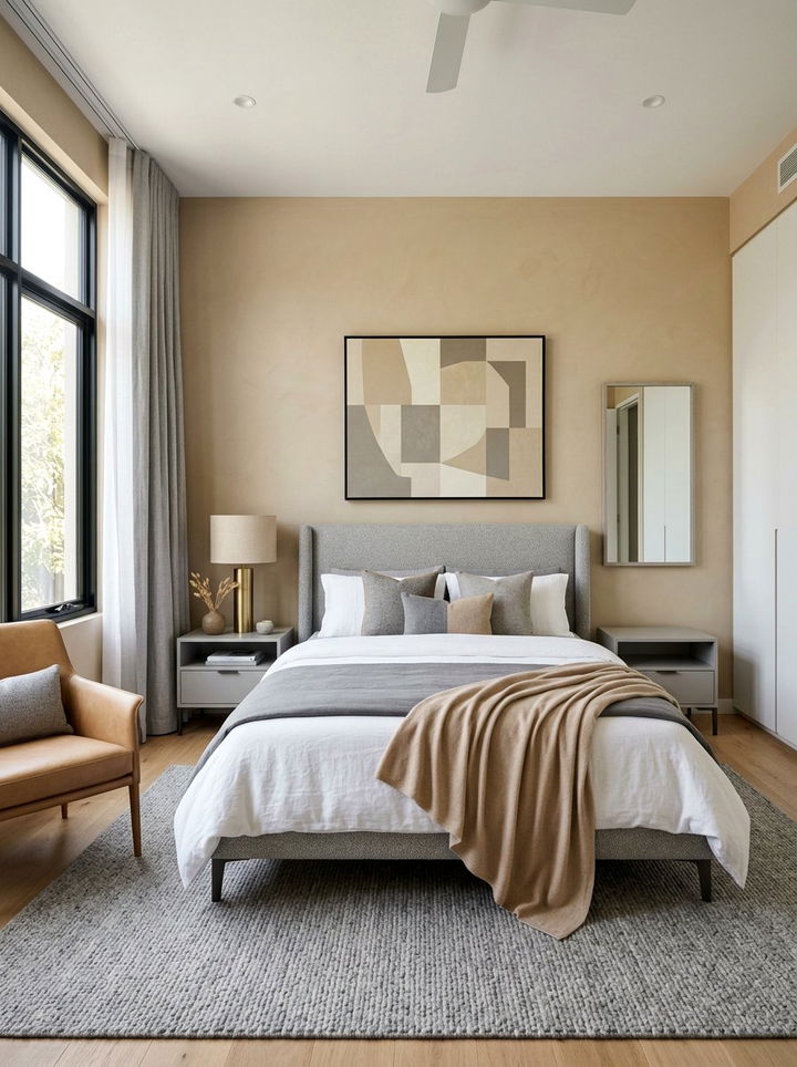 Tan and grey bedroom - 30 tan bedroom color schemes