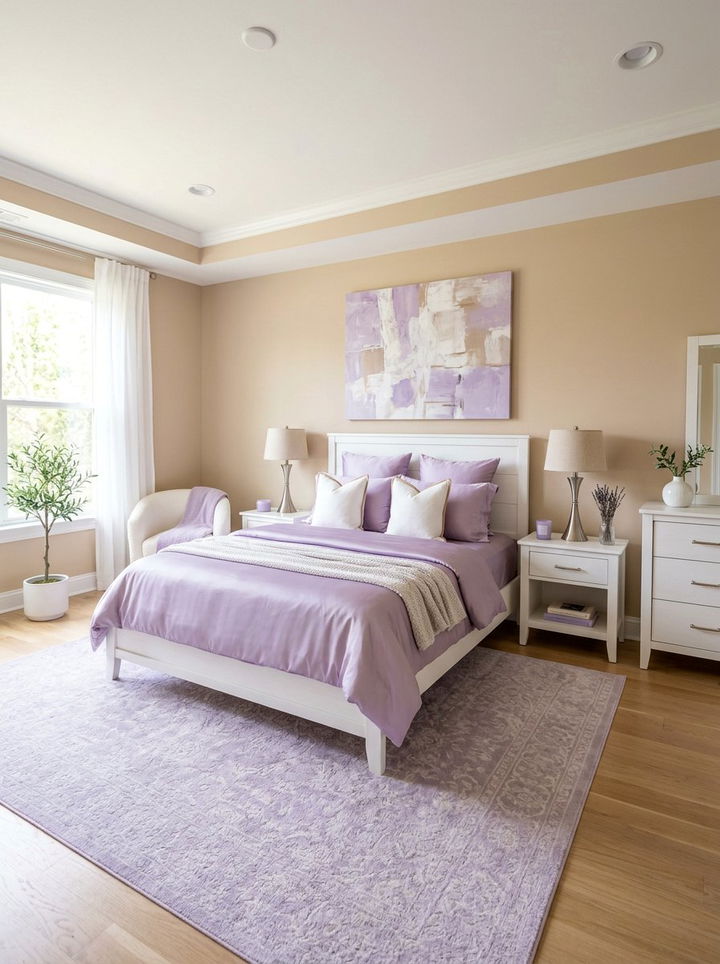 Tan and lavender bedroom - 30 tan bedroom color schemes