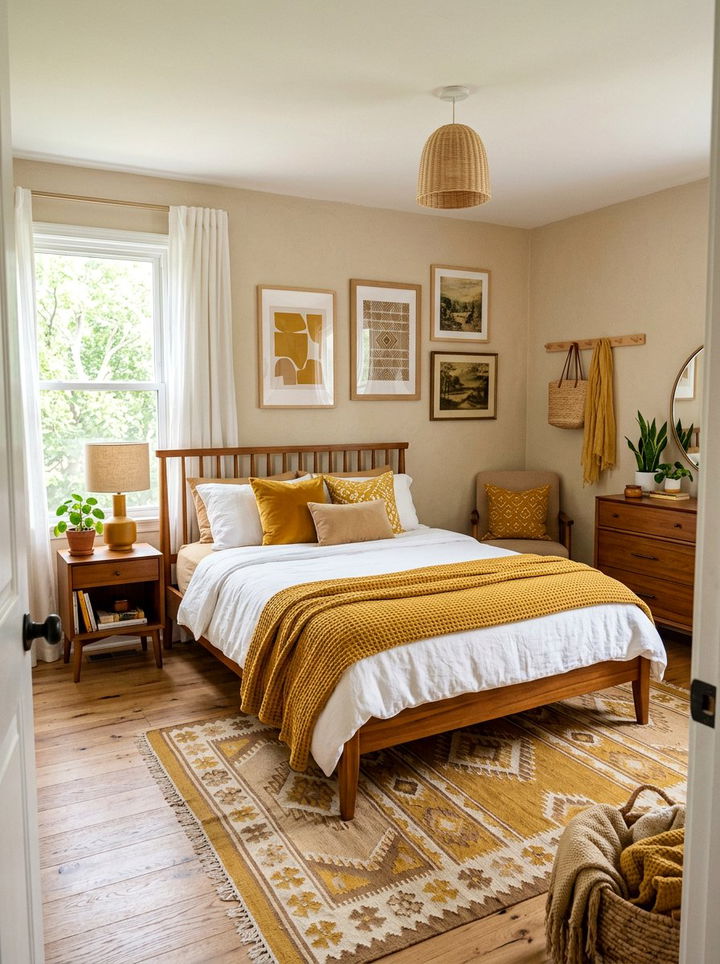 Tan and mustard yellow bedroom - 30 tan bedroom color schemes