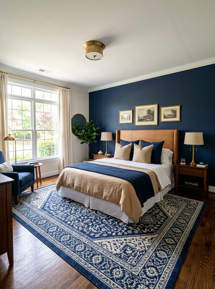 Tan and navy blue bedroom - 30 tan bedroom color schemes