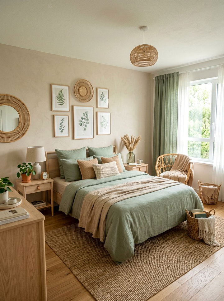 Tan and sage green bedroom - 30 tan bedroom color schemes