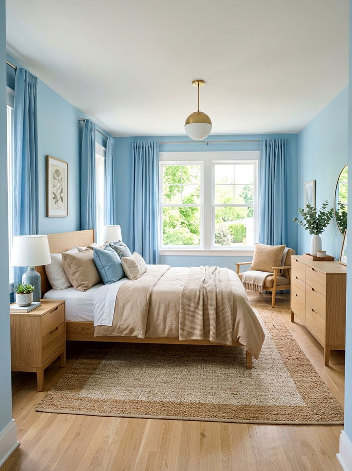 Tan and sky blue bedroom - 30 tan bedroom color schemes