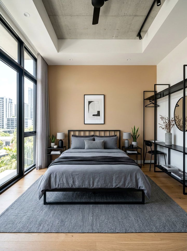 Tan and slate grey bedroom - 30 tan bedroom color schemes