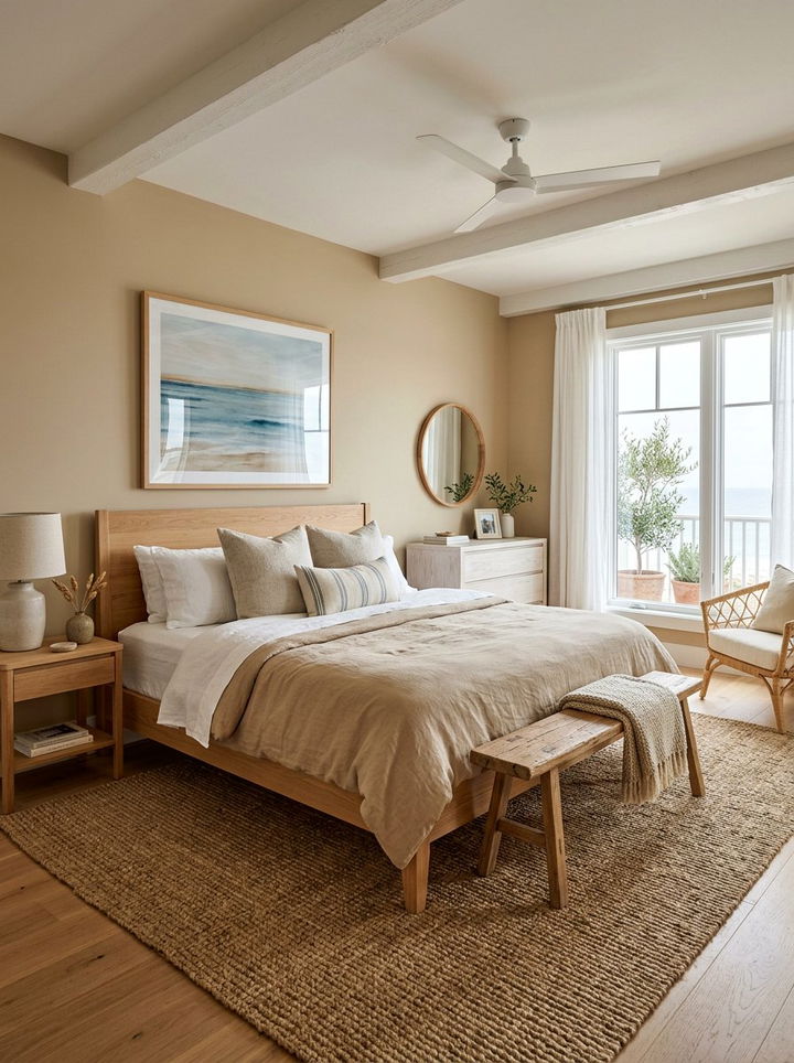 Tan and white coastal bedroom - 30 coastal bedroom color ideas