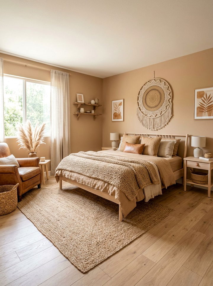 Tan boho bedroom - 30 boho bedroom color ideas