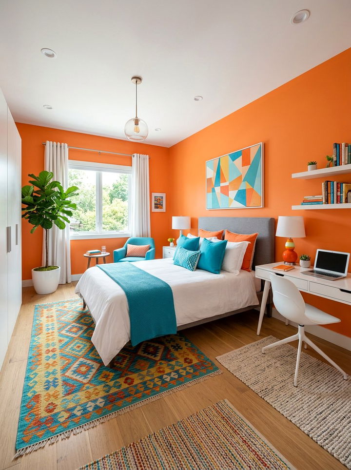 Tangerine Bedroom - 30 energizing bedroom color ideas