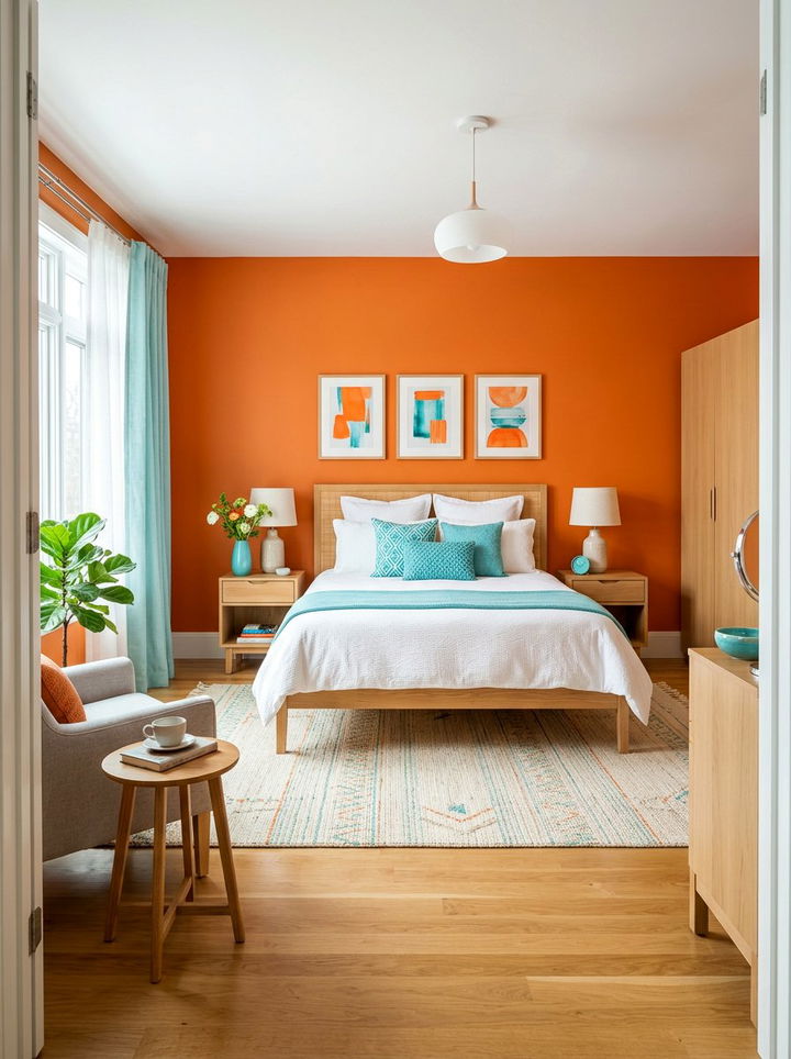 Tangerine Bedroom - 30 bold color bedroom ideas